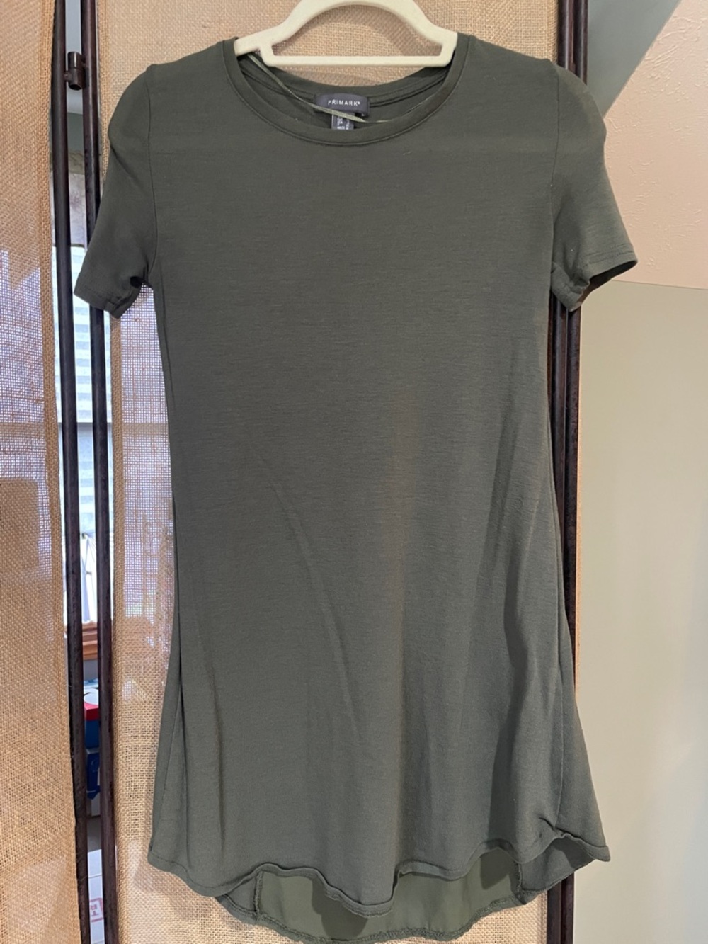 Primark Olive Green Crew Neck Tee Dress